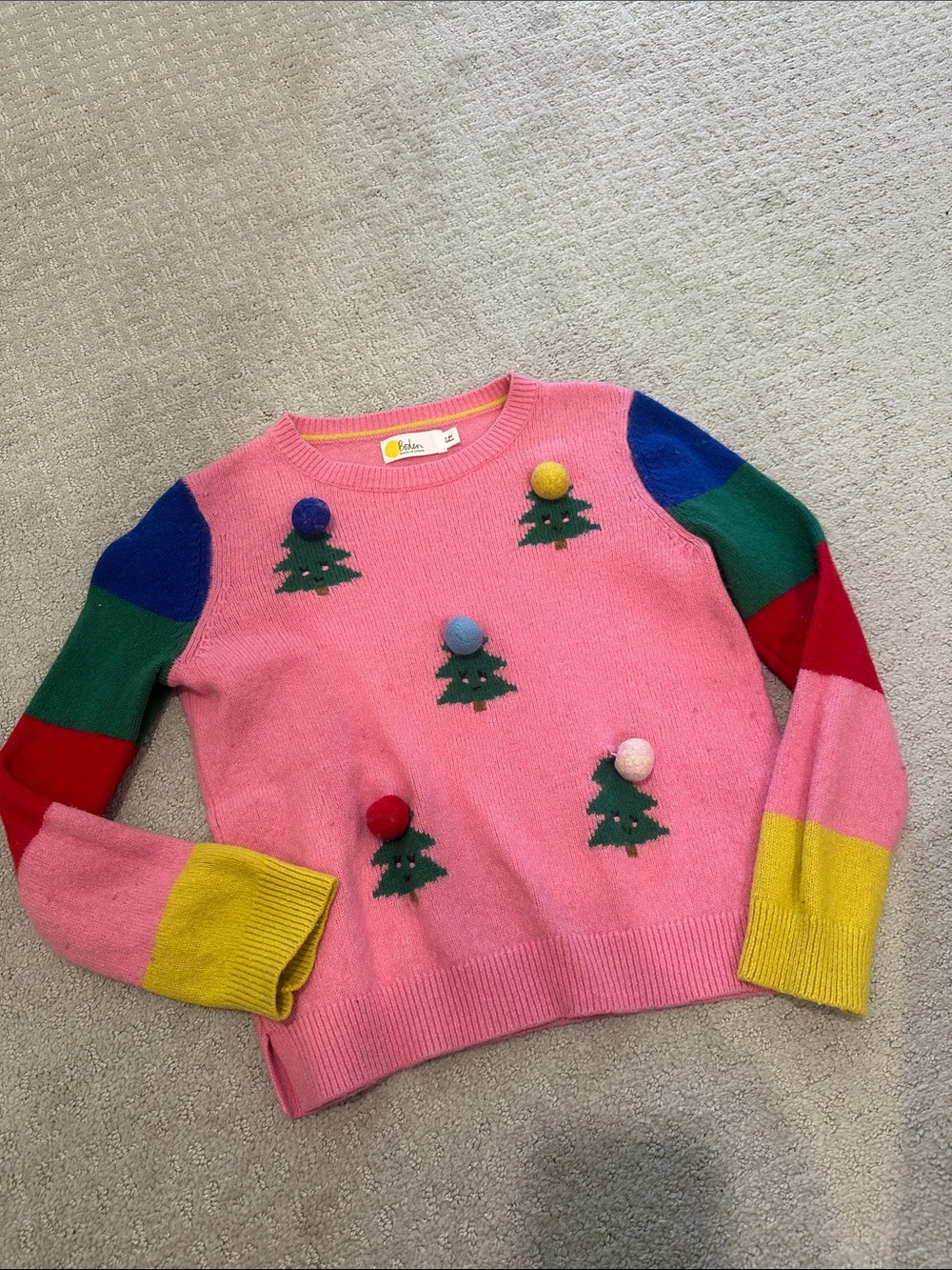 Mini Boden Holiday Pom-Pom Sweater size 7-8Y but run small like 6-7Y